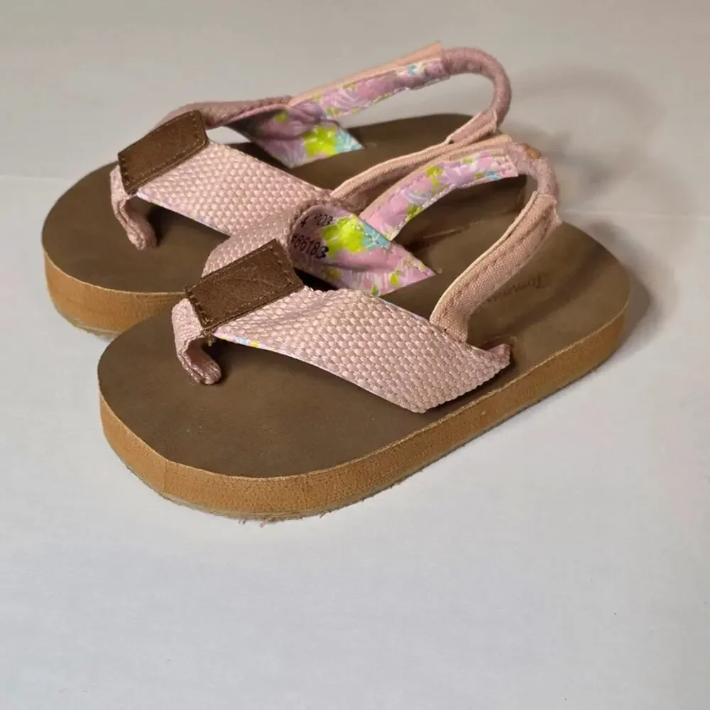 Tommy Bahama Toddler size 5-6 Thong Flip Flops with Elastic Back EUC